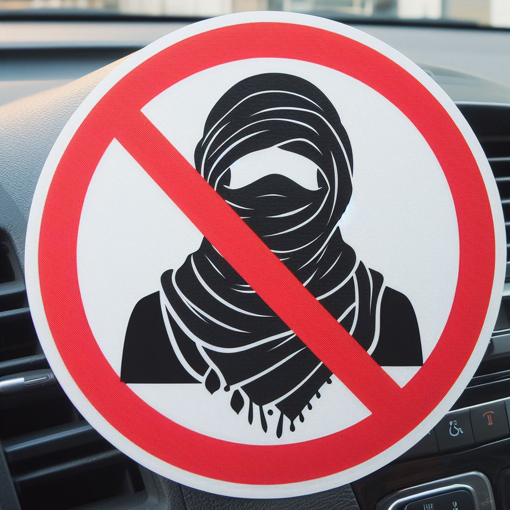ممنوعیت استفاده از روسری مشکی در خودرو